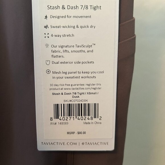 Tavi Active Women's High Waisted Yoga Running Athletic Leggings Size X Small - Picture 6 of 9